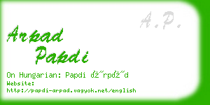 arpad papdi business card